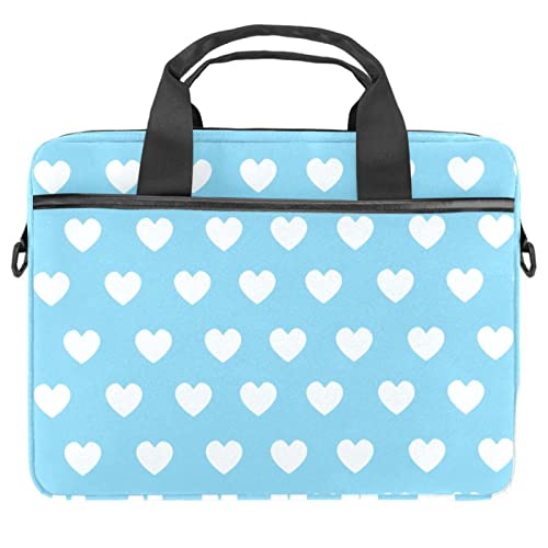 Sac bandoulière ordinateur portable 13-14.5" bleu motif cœur
