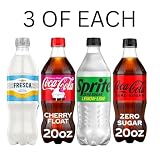 Zero Sugar Soda Variety Pack – 12 Pack 20oz Bottles (3 Each: Fresca, Sprite Zero Sugar, Coca-Cola Cherry Zero Sugar, Coca-Cola Zero Sugar) – Plastic Bottles Soft Drink Assortment