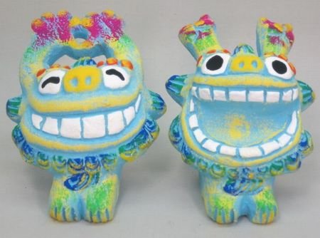 Amazon.co.jp: 米子焼 ワッショイSシーサー 水色 : ホーム＆キッチン