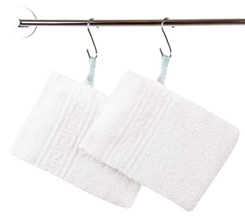 Miniatura 4 de Zollner 20 Manoplas De Baño Con Greca, Blanco, 16x22 Cm, 80 Algodón