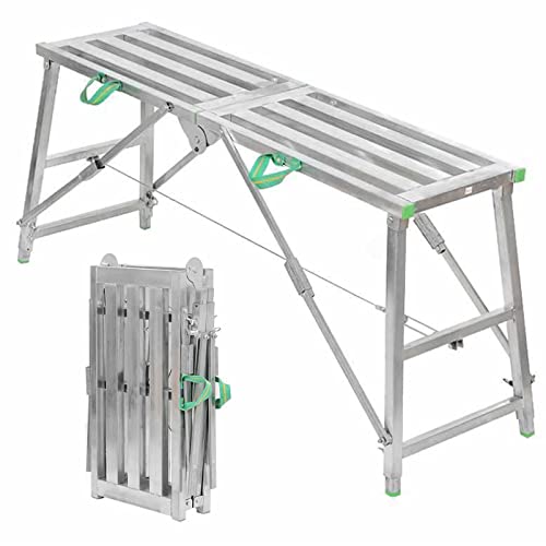 Plataforma con trampilla, andamio de Altura Ajustable, Torre de andamio, Plataforma de Trabajo Plegable portátil, Escalera para mejoras del hogar, Lavado de vehículos, Mantenimiento, taburet
