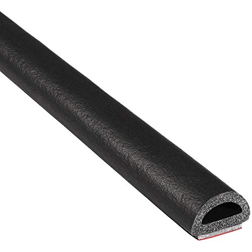 TRIM-LOK D-Shaped Rubber Seal with 3M Bonded Tape, 0.375-Inch Height, 0.75-Inch Width, 25-Foot Length, EPDM Foam Weather Stripping for Door Frame, Window Insulation, Cars, Trucks, RVs, and Boats