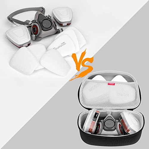 Kawazey [ Reusable Half-Mask Respirator Case] Hard Travel Storage Case Replacement For 3M Reusable Face Piece 6100/6200/Series [Black]   #TOP2