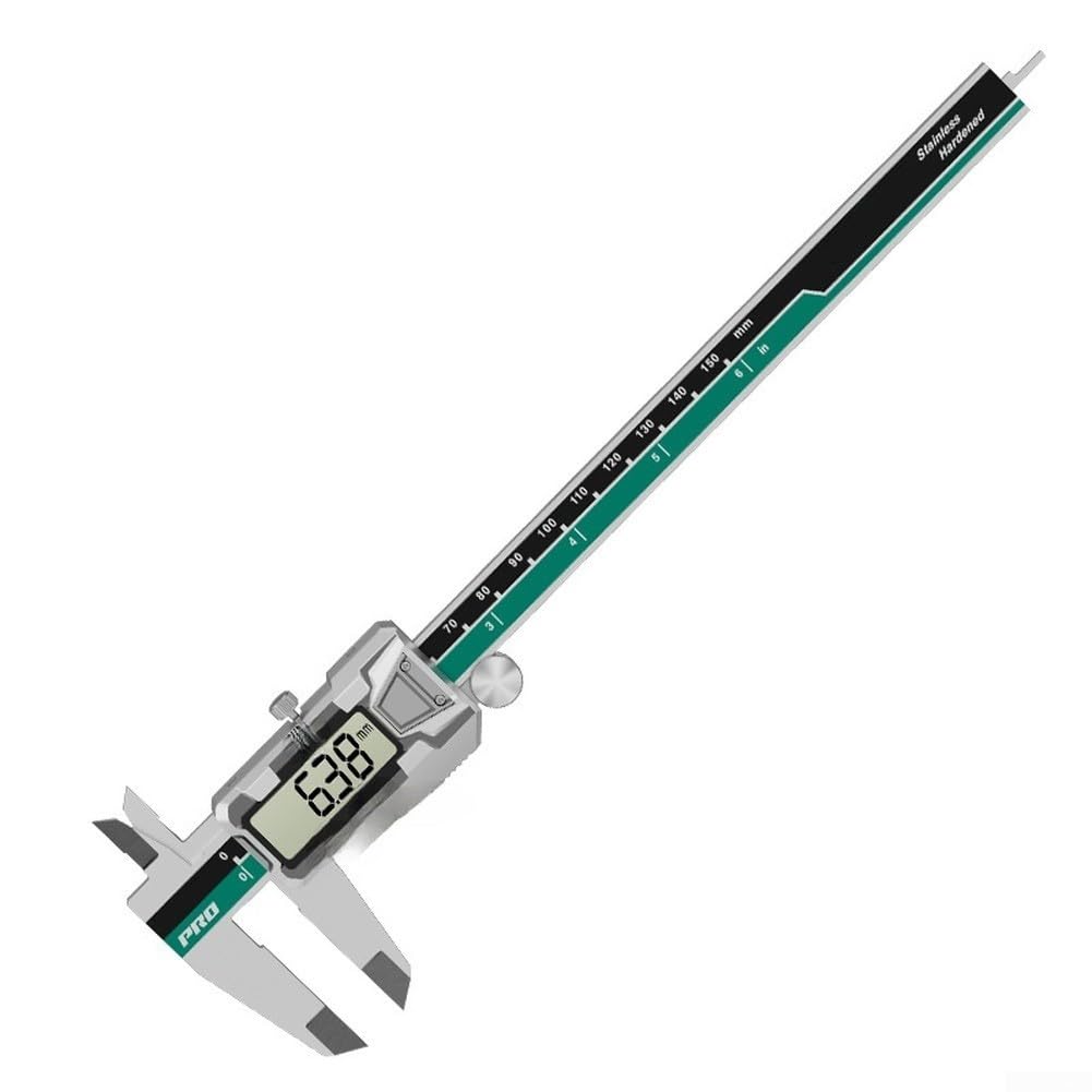 Calibrador electrónico de precisión de 0 a 6 pulgadas, cuerpo de acero inoxidable, función de apagado automático para joyas del hogar (200 mm)