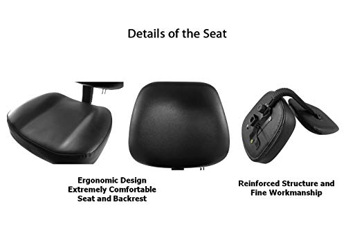 Nazalus Rolling Stool Adjustable Drafting Chair Heavy Duty With Wheels For Office Home Desk Chair Big Size Black #TOP3