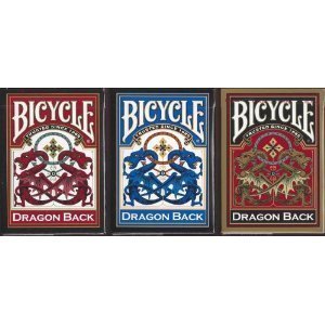 BICYCLE (Bicycle) DRAGON BACK (Dragon back) Playing Cards red / blue / gold 3 deck shrink pack (japan import)