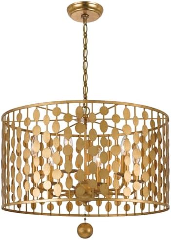 Crystorama Layla 6 Light Antique Gold Chandelier