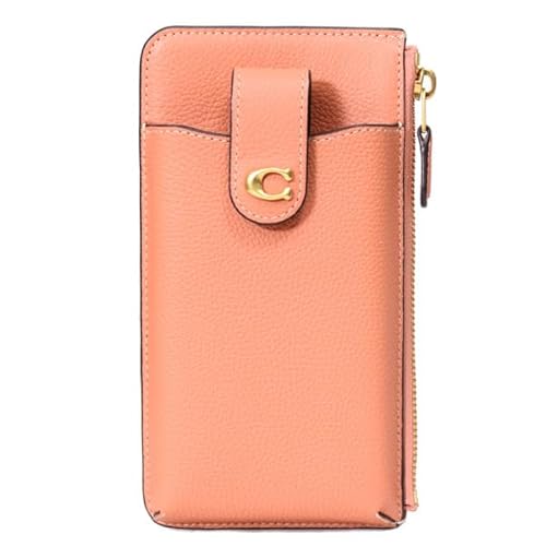 コーチ 長財布 COACH レザー エッセンシャル フォン iPhone スマホ ポーチ ロゴ ウォレット 長財布 フェイディドオレンジ CJ866