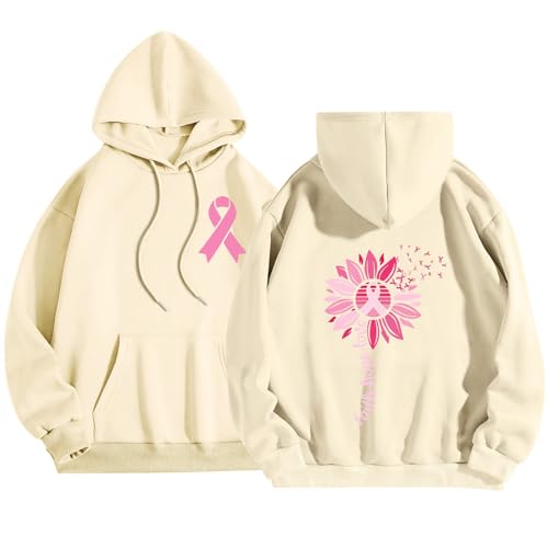 Sweat à capuche manches longues pull ample femme chaud et confortable pour l'hiver beige
