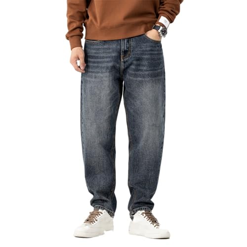 Jeans Pants Trouser Denim Retro Men's Japanese Loose Cone Heavy Duty Washed Spring and Autumn