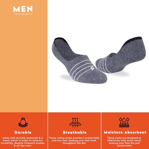 Image of Supersox Stylish No Show Loafer Socks for Man | Combed Cotton | Breathable & Moisture Absorbent | Anti-Odour | Anti-Slip Grip | Low Cut Invisible Fit