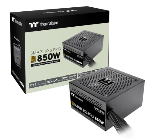 Image of Thermaltake Smart BX3 Pro 850W; ATX 3.1; Native PCIe 5.1 12V-2X6; Non-Modular; Etched Flat Cables; Dual-Color H++ Connectors; 105C Main Capacitor; 80 Plus Bronze Certified; Black; PS-SPD-0850NNFABU-7
