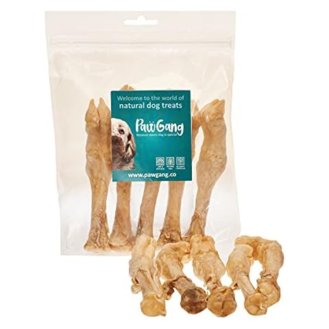 PawGang - Lamb Leg 5 pcs - 100% Natural Treats for Dogs Puppies Young Adult Old Small and Large Dog - Air Dried Chews - Healthy Hypoallergenic - Low Fat Grain Free - Perfect for Barf Raw Cover