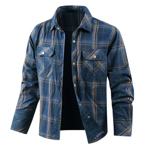 Chemise de travail respirante en coton pour homme coupe ample