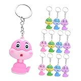 [LEDMOMO] 12個 ヘビモチーフ キーホルダー 可愛いカートゥーンデザイン バッグチャーム ぶら下がり式 鍵整理用 おしゃれアクセサリー 年賀状