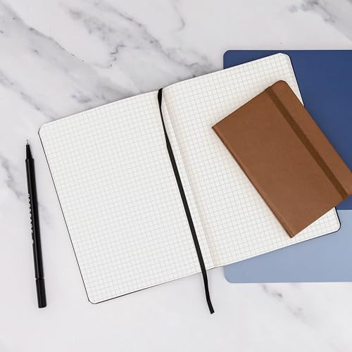 Image of PAPERAGE Graph Paper Journal Notebook, (Burgundy), 160 Pages, Medium 5.6 in x 8 in - 100 GSM Thick Paper - Hardcover Grid Notebook for Work or School