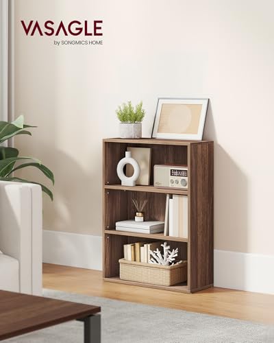 Image of VASAGLE CUSTOS Collection - Bookshelf, 3-Tier Bookcase, Book Shelf, Open Storage Shelf, 9.4 x 23.6 x 32 Inches, for Living Room, Home Office, Dining Room, Natural Walnut ULBC163K01