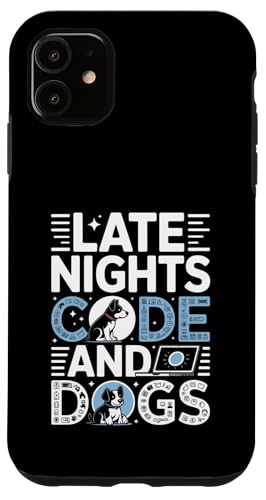 Late Nights Code And Dogs �v���O���}�[ ���D�� �X�}�z�P�[�X iPhone 11 �p