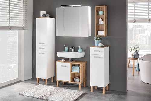 Schildmeyer Regal Duo 140239, Eiche Landhaus Dekor, 21,6 x 16 x 70,7 cm