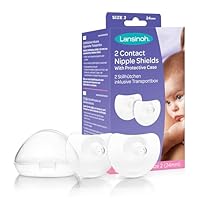 Lansinoh Stillhütchen 24 mm (Größe 2), 2 Stück inkl. Aufbewahrungsbox - angenehmes Tragegefühl - trotz Anlegeschwierigkeiten weiter stillen