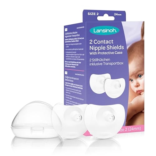 Lansinoh Stillhütchen 24 mm (Größe 2), 2 Stück inkl. Aufbewahrungsbox -...