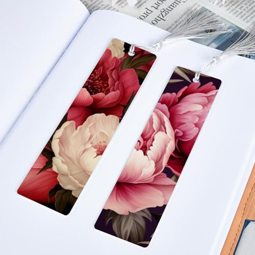 Marque-pages pivoine à offrir : lot de 6 cadeaux originaux de Noël