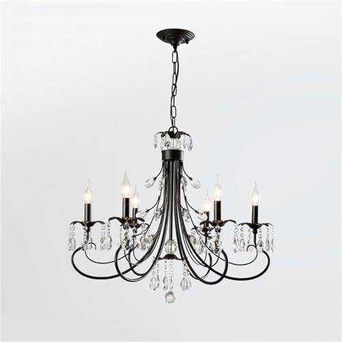 Luminaire suspendu cristal noir moderne et plafonnier chic pour couloir et entrée