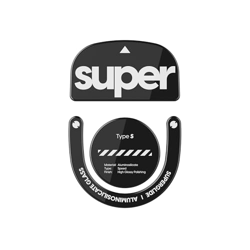 Superglide - Patines de ratón de cristal, deslizamiento súper suave, borde redondo pulido, patas de mouse para juegos súper rápidos con suela duradera para Logitech G Pro X Superlight2 (tipo S, negro)