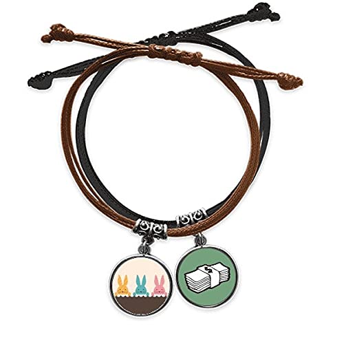 Pulsera con símbolo de fe y cultura pascual en suave cuerda y cuero natural