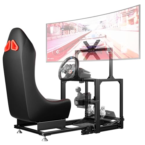 DIWANGUS Racing Simulator Cockpit Sim Racing Cockpit - Foldable Racing Cockpit with Monitor Mount...
