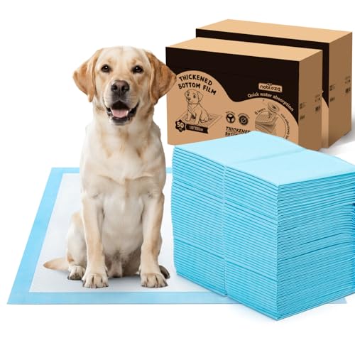 Nobleza Tappetini Igienici per Cani, 90x90cm Traversine Cani 100 Pezzi Super Assorbenti Tappetino Cane, Design a Prova di Perdite a 5 Strati Traverse Cani