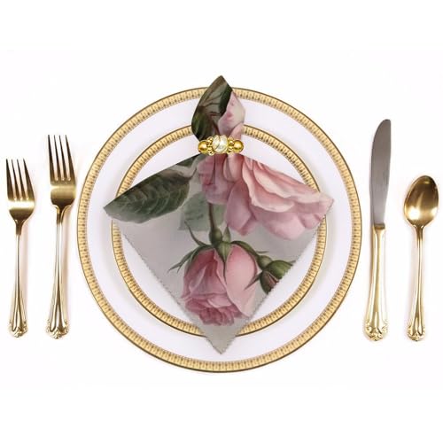 Servilletas de Tela Vintage con Rosa Floral 4 Piezas miniatura 3