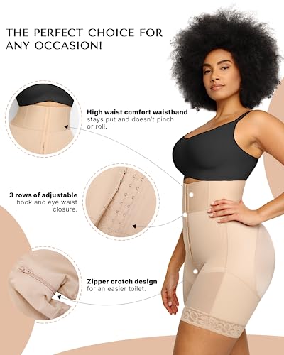 SHAPELLX High Waisted Body Shaper Shorts Shapewear for Women Tummy Control Thigh Slimming Slip Shorts Butt Lifting Shapewear3