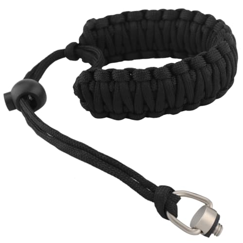 Rigdance Paracord Camera Wrist Strap Lanyard with Quick Release Screw for Insta 360 X3 X2 Universal Hand Strap for DSLR Cameras Action Cameras Selfie Sticks(Black)