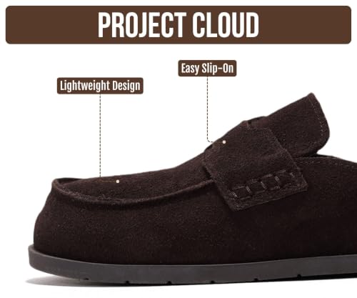 Image of Project Cloud 100% Genuine Leather Womens Clogs - Plush & Soft Insole with Arch Support Non Slip Mules & Clogs for Women Footwear - Water Resistant Women Shoes (Foamy)