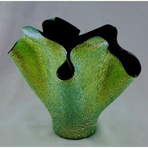 4 inch X 4 inch Dichroic Green/Magenta Blue On Thin Black Glass - 96 Coe