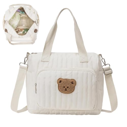Organizador de pañales infantil y bolsa de viaje con diseño de oso