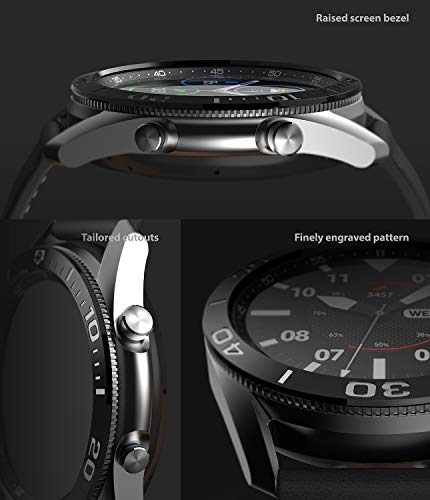 Image of Ringke Bezel Styling for Galaxy Watch 3 45mm Bezel Ring Adhesive Cover Anti Scratch Stainless Steel Protection for Galaxy Watch 3 45mm Accessory - Black [45-04]