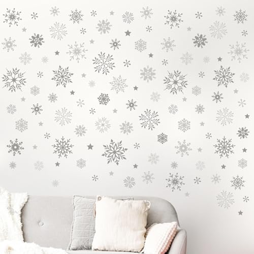 Vinilos Decorativos Copos de Nieve Gris Mfault 35x12 in miniatura 5
