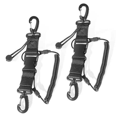 brougetme 2 Pack Scuba Diving Lanyard,Coiled Lanyard with Quick Release