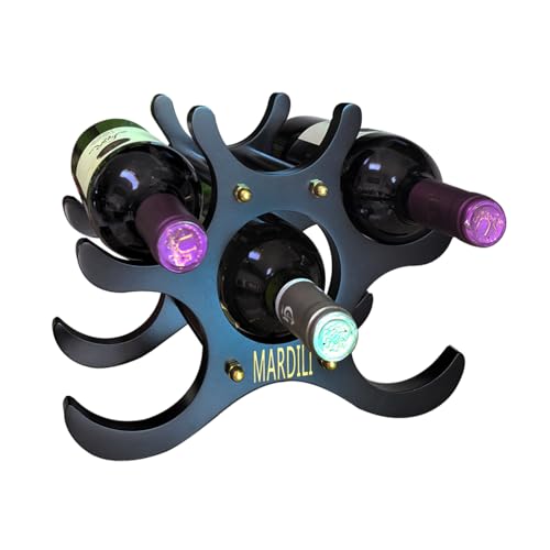 Mardili Wooden Free Standing Compact and Portable Wine Rack Storage Holds 6 Bottles Space-Saving Storage Design Countertop Wine Rack, Suitable for Kitchens, Bars, Pantry Rooms