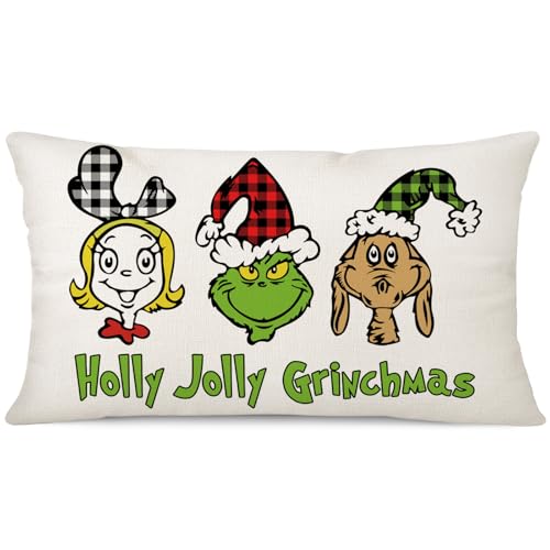 Ohok Dekorativ Weihnachten Kissenbezug 30x50 cm, Polyester Leinen...