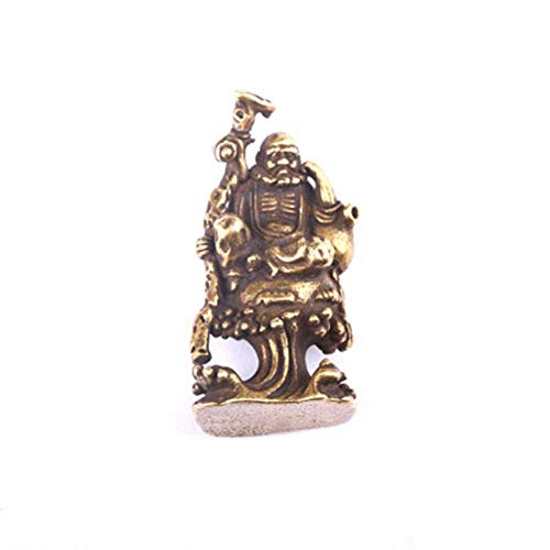 Gourde en Laiton Pur : Statue Bouddha Bodhidharma Antique pour Déco