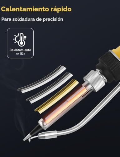 Miniatura 3 de Soldador Estaño, Pistola De Soldar De 60 W, Juego De Soldador Automático, Soldador 5 En 1 De Una Sola Mano Con Desoldador Estaño, Alambre De Estaño, 2 Pinzas Antiestáticas Para Reparación