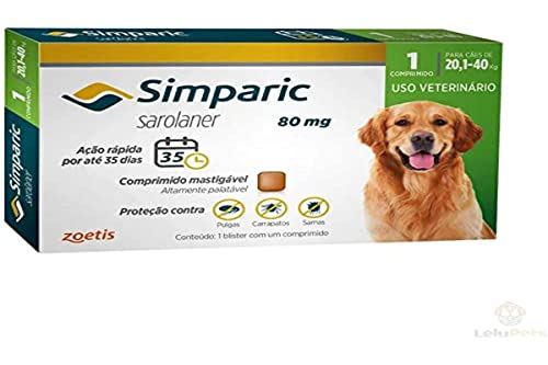 Zoetis Simparic 80Mg 20 1 Até 40Kg 1Cp Para Cães