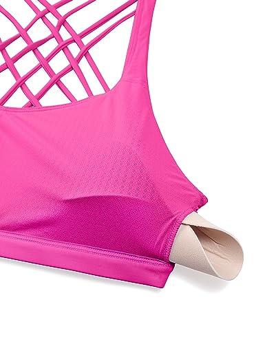 Image of CRZ YOGA Naked Feeling Cross Back Sports Bras | Light Support, Removable Pads, Yoga, Sleek, Strappy, Scoop Neck, for Women