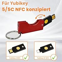 Forgaemax Premium Aluminium Case für YubiKey 5//5C NFC – zum Schutz vor Verlust & Abnutzung | Robuste Hülle für Yubikey (rot) – Ansicht 3