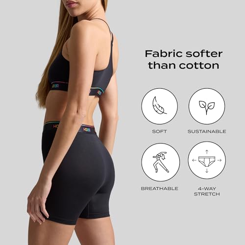 Image of Woxer Womens Baller 5 inch High Waisted Boy Shorts Underwear - Seamless Boxer Briefs, Boyshort Panties, No Show Women's Boxers