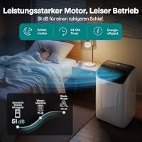 SereneLife Klimaanlage Mobil 12000 BTU – Kleine Klimaanlage für Zimmer bis 21 m² | Kühlung, Entfeuchter & Ventilator | 51 dB – Ansicht 7