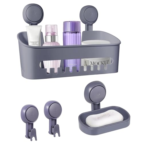 Uten Mensola Doccia con Ventosa, Portaoggetti Bagno Muro, Mensola Doccia Senza Foratura, Può Sopportare 10 kg, Mensola Bagno con Ventosa per Doccia Bagno Cucina, Per Doccia Accessori Shampoo Balsamo